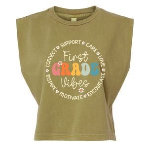 First Grade Vibes Appreciation Week Back To School Gift Garment-Dyed Women's Muscle Tee