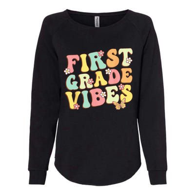 First Grade Vibes Hello Team 1st Grade Teacher Kids Retro Womens California Wash Sweatshirt