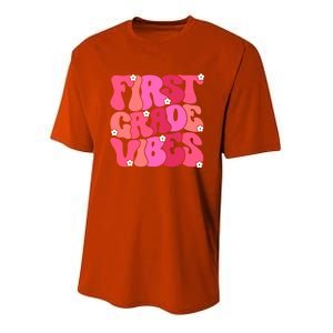 First Grade Vibes Back To School 1St Grade Vibes 1St Day Great Gift Youth Performance Sprint T-Shirt