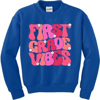 First Grade Vibes Back To School 1St Grade Vibes 1St Day Great Gift Kids Sweatshirt