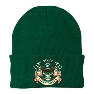 Firefighter Gift Volunteer Fireman Skull Firemen Knit Cap Winter Beanie