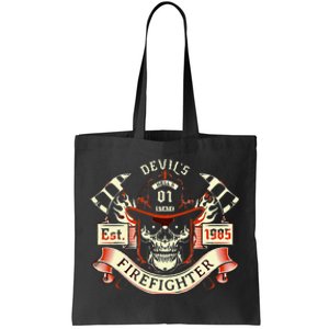 Firefighter Gift Volunteer Fireman Skull Firemen Tote Bag