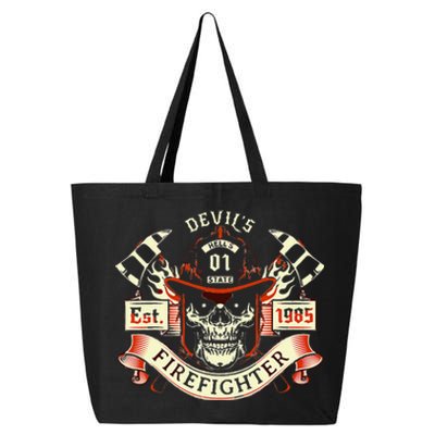 Firefighter Gift Volunteer Fireman Skull Firemen 25L Jumbo Tote