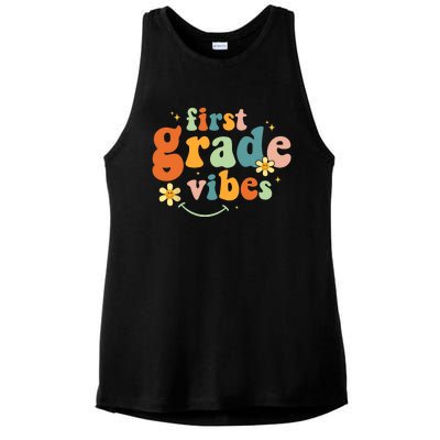 First Grade Vibes 1st Grade Team Retro 1st Day Of School Ladies PosiCharge Tri-Blend Wicking Tank