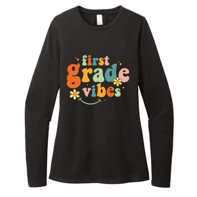 First Grade Vibes 1st Grade Team Retro 1st Day Of School Womens CVC Long Sleeve Shirt