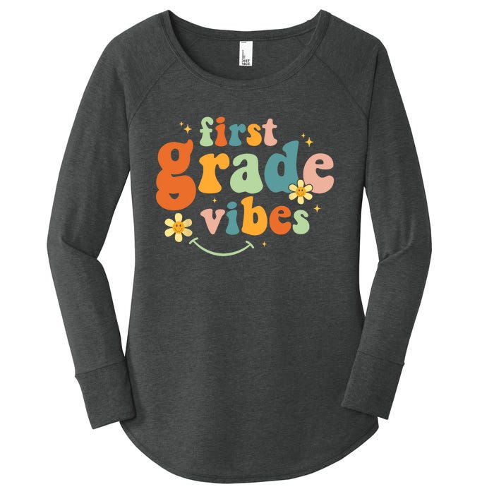 First Grade Vibes 1st Grade Team Retro 1st Day Of School Women's Perfect Tri Tunic Long Sleeve Shirt