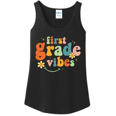 First Grade Vibes 1st Grade Team Retro 1st Day Of School Ladies Essential Tank