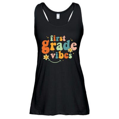 First Grade Vibes 1st Grade Team Retro 1st Day Of School Ladies Essential Flowy Tank