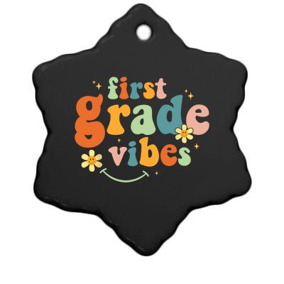 First Grade Vibes 1st Grade Team Retro 1st Day Of School Ceramic Star Ornament