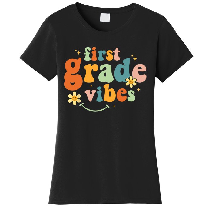 First Grade Vibes 1st Grade Team Retro 1st Day Of School Women's T-Shirt