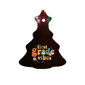 First Grade Vibes 1st Grade Team Retro 1st Day Of School Ceramic Tree Ornament