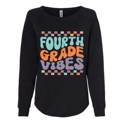 Fourth Grade Vibes Retro Groovy 4th Grade Back To School Gift Womens California Wash Sweatshirt