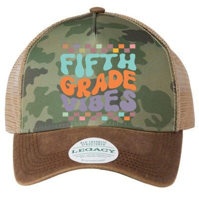 Fifth Grade Vibes Retro Groovy 5th Grade Back To School Gift Legacy Tie Dye Trucker Hat