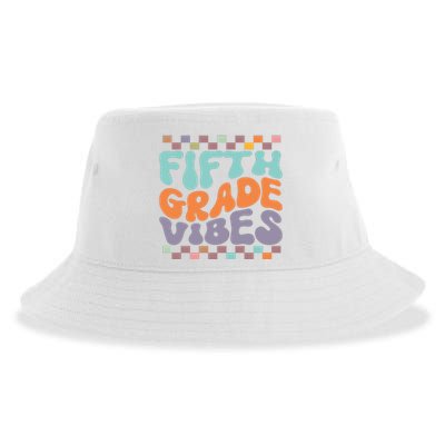 Fifth Grade Vibes Retro Groovy 5th Grade Back To School Gift Sustainable Bucket Hat