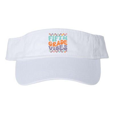 Fifth Grade Vibes Retro Groovy 5th Grade Back To School Gift Valucap Bio-Washed Visor