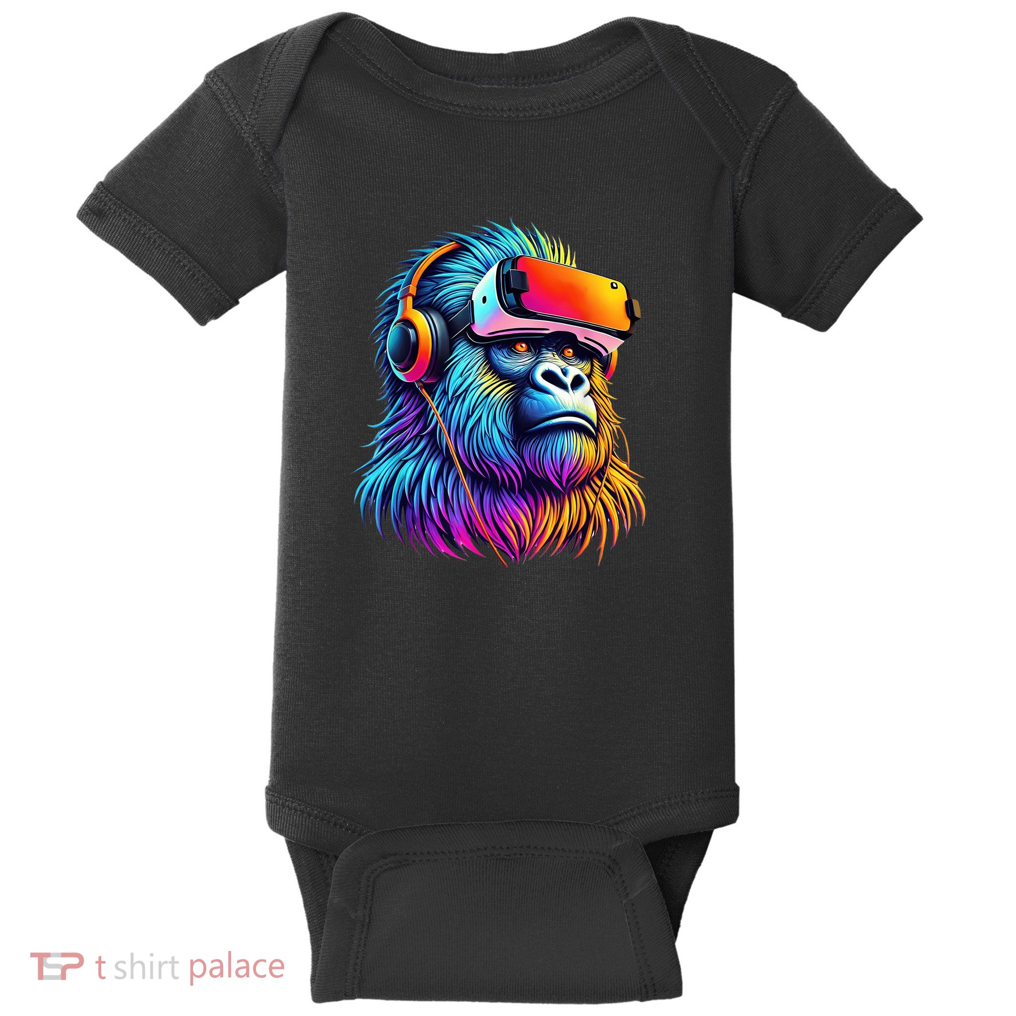 Funny Gorilla Vr Playing Tag Gorilla Vr Gamer Baby Bodysuit