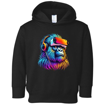 Funny Gorilla Vr Playing Tag Gorilla Vr Gamer Toddler Hoodie