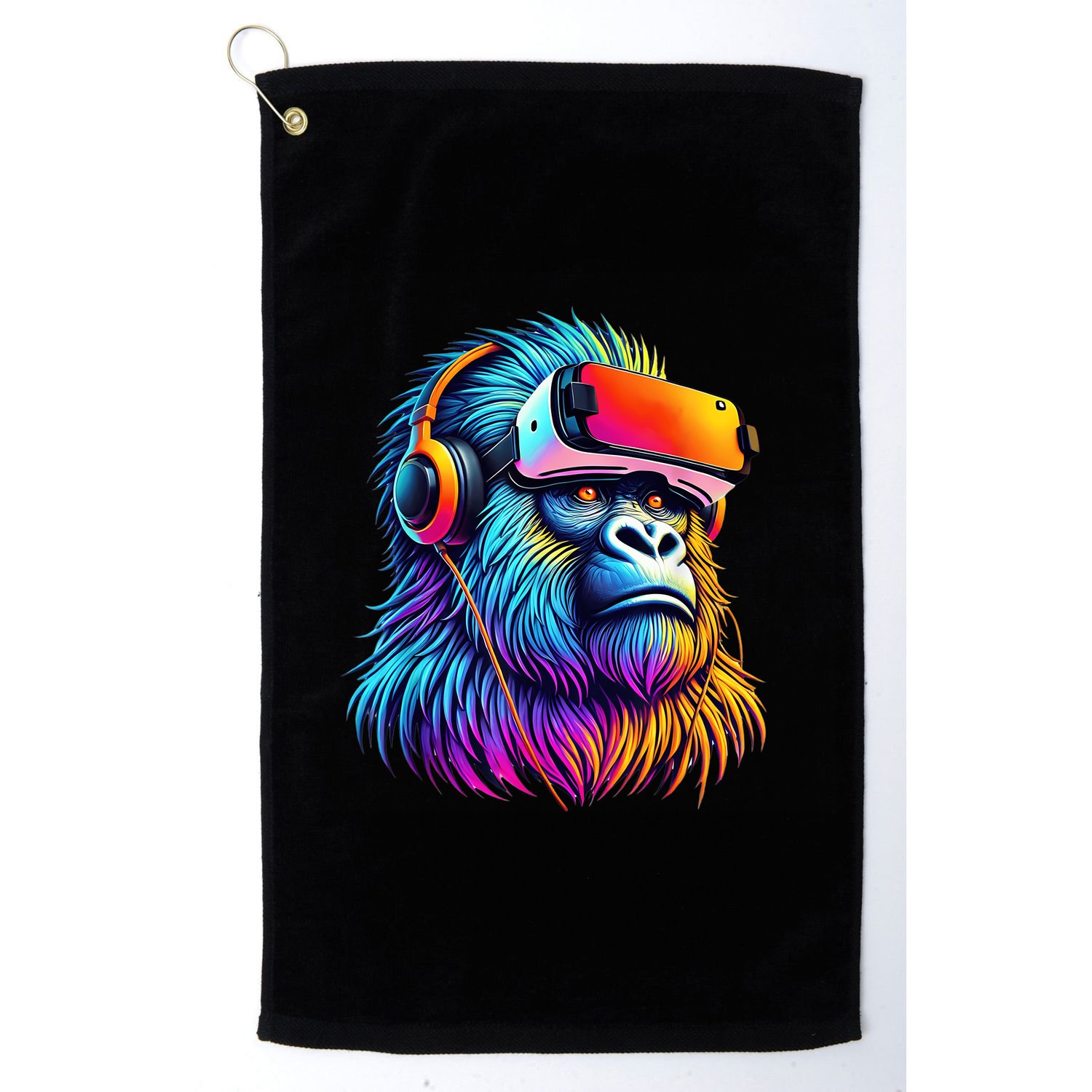 Funny Gorilla Vr Playing Tag Gorilla Vr Gamer Golf Towel