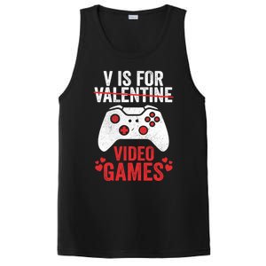 Funny Gamer V Is For Video Games Valentines Day Gift PosiCharge Competitor Tank