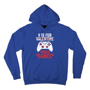 Funny Gamer V Is For Video Games Valentines Day Gift Hoodie