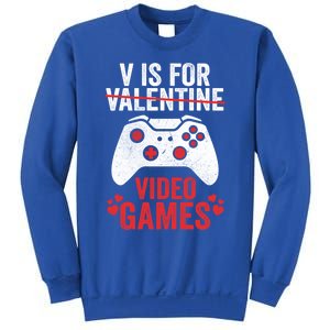 Funny Gamer V Is For Video Games Valentines Day Gift Sweatshirt