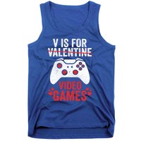 Funny Gamer V Is For Video Games Valentines Day Gift Tank Top