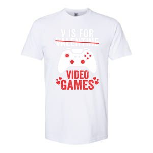 Funny Gamer V Is For Video Games Valentines Day Gift Softstyle CVC T-Shirt