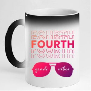 Fourth Grade Vibes Back To School Student And Teacher Gift 11oz Black Color Changing Mug