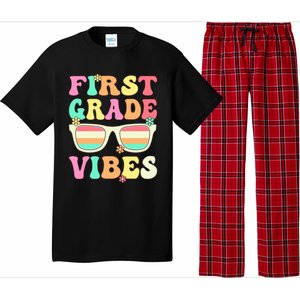 First Grade Vibes Retro Sunglasses Back To School Cool Gift Pajama Set