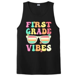 First Grade Vibes Retro Sunglasses Back To School Cool Gift PosiCharge Competitor Tank