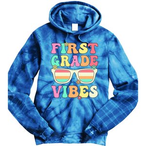 First Grade Vibes Retro Sunglasses Back To School Cool Gift Tie Dye Hoodie