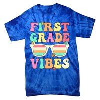 First Grade Vibes Retro Sunglasses Back To School Cool Gift Tie-Dye T-Shirt