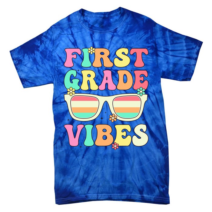 First Grade Vibes Retro Sunglasses Back To School Cool Gift Tie-Dye T-Shirt