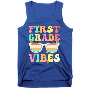 First Grade Vibes Retro Sunglasses Back To School Cool Gift Tank Top