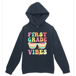 First Grade Vibes Retro Sunglasses Back To School Cool Gift Urban Pullover Hoodie