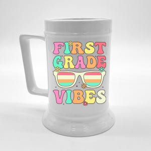 First Grade Vibes Retro Sunglasses Back To School Cool Gift Beer Stein