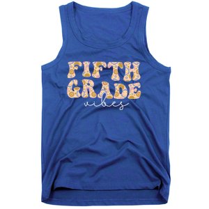 Fifth Grade Vibes Groovy Flowers Teacher Back To School Cool Gift Tank Top