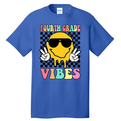 Fourth Grade Vibes Hippie Smile Face Peace Back To School Gift Tall T-Shirt