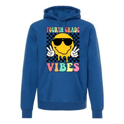 Fourth Grade Vibes Hippie Smile Face Peace Back To School Gift Premium Hoodie