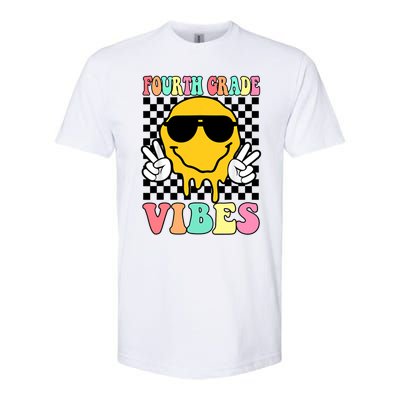 Fourth Grade Vibes Hippie Smile Face Peace Back To School Gift Softstyle® CVC T-Shirt