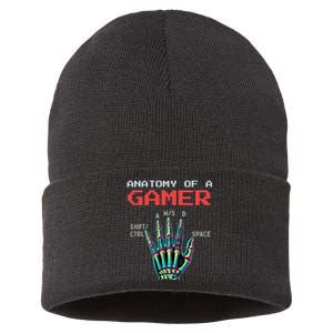 Funny Gamer Video Games Gaming Controller Anatomy Sarcastic Sustainable Knit Beanie