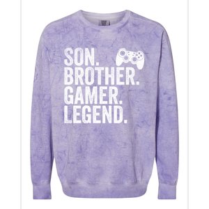 Funny Gaming Video Game Son Brother Gamer Legend Gift Colorblast Crewneck Sweatshirt