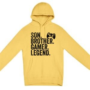 Funny Gaming Video Game Son Brother Gamer Legend Gift Premium Pullover Hoodie