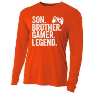 Funny Gaming Video Game Son Brother Gamer Legend Gift Cooling Performance Long Sleeve Crew