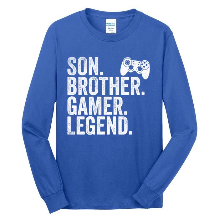 Funny Gaming Video Game Son Brother Gamer Legend Gift Tall Long Sleeve T-Shirt