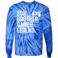 Funny Gaming Video Game Son Brother Gamer Legend Gift Tie-Dye Long Sleeve Shirt