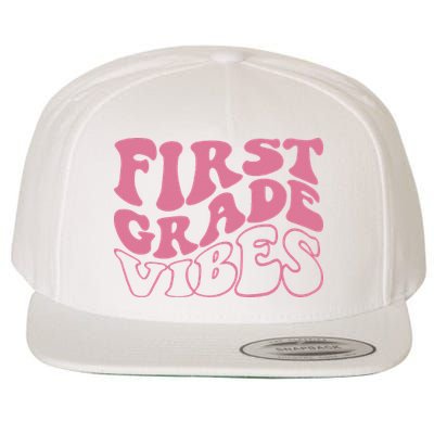 First Grade Vibes Happy First Day Of School 1st Grade Back Wool Snapback Cap