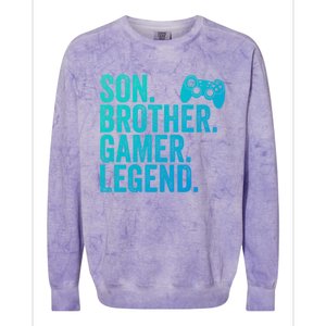 Funny Gaming Video Game Son Brother Gamer Legend Gift Colorblast Crewneck Sweatshirt