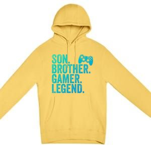 Funny Gaming Video Game Son Brother Gamer Legend Gift Premium Pullover Hoodie