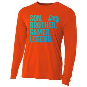 Funny Gaming Video Game Son Brother Gamer Legend Gift Cooling Performance Long Sleeve Crew